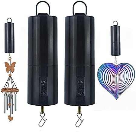 2 Pack Wind Spinner Motor Hanging Display Motor Battery Operated 20 RPM Rotating Motor Multi-Purposes for Wind Spinner Mobile Yard Decor Hanging Ornament Outdoor Sculptures-Medium Speed (2 Pcs Black)