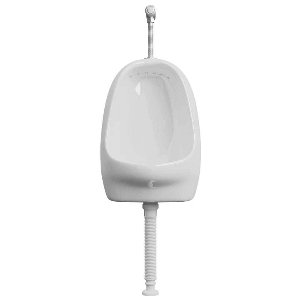Urinario de pared con válvula de descarga de cerámica blanca para baño LH689341