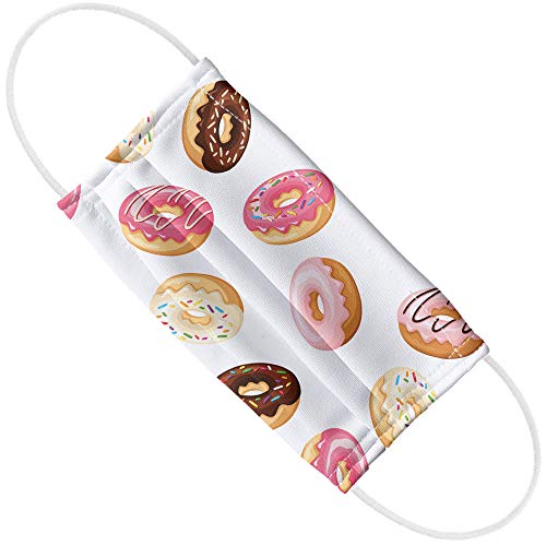 Popfunk Falling Donut Pattern 1-Ply Reusable Face Mask Covering with Adjustable Nose Wire, Unisex