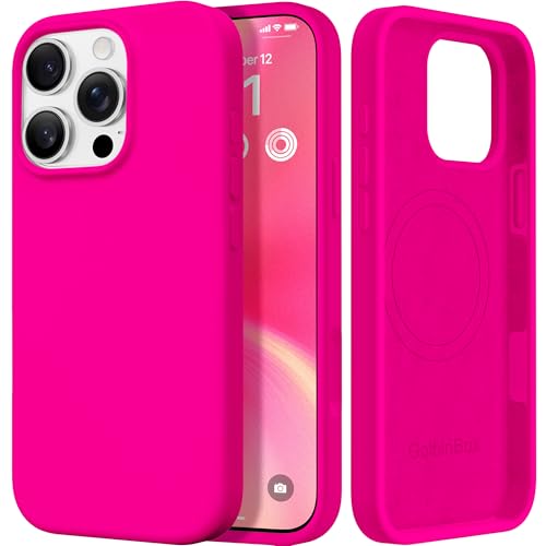 Image of GolbinBox Magnetic for iPhone 16 Pro Case, Silicone Cover, Neon Pink