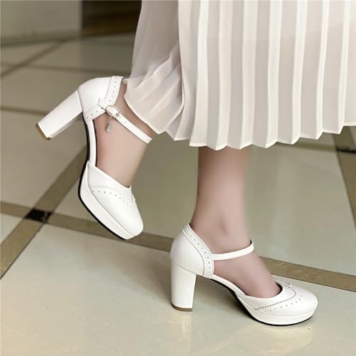 Image of FOREADA Mary Janes for Women Platform Heels Bow Kawaii Shoes Vintage Dress Pumps