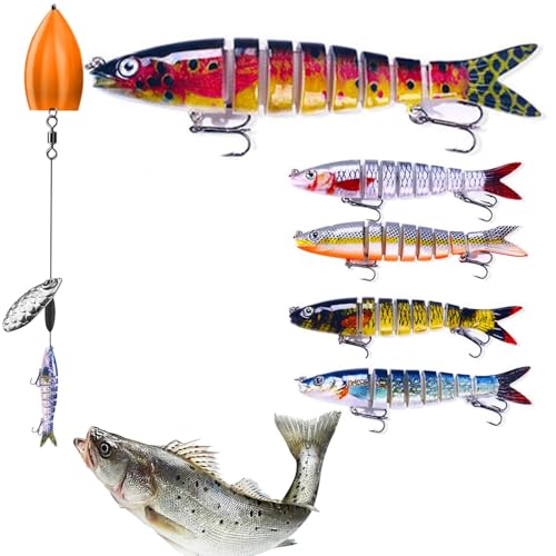 Leurre de pêche multi-articulés en 8 sections pour la marigane