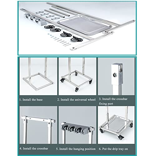 Chariot à balais en acier inoxydable : support mobile robuste pour serpillères - 7