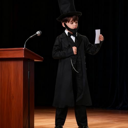 Disfraz Lincoln para niños talla X-Large negro miniatura 4