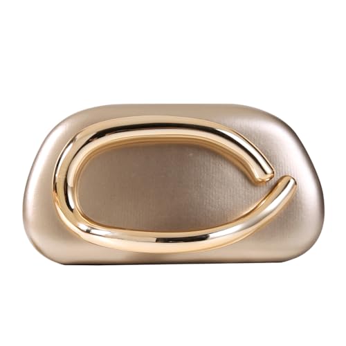 Dreubea Minimalist Gold-Tone Art Deco Clutch Bag Elegant Metallic Accent Evening Handbag Purse for Women Champagne