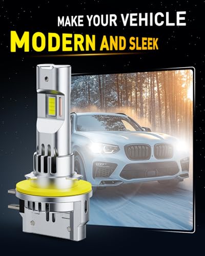 Image of AUXITO H11B Bulbs, 1500% Brighter 6500K White, 1:1 Halogen Size H8B /H9B Light, 3MIN Installation, 20 Years Lifespan, IP68 Waterproof, Pack of 2
