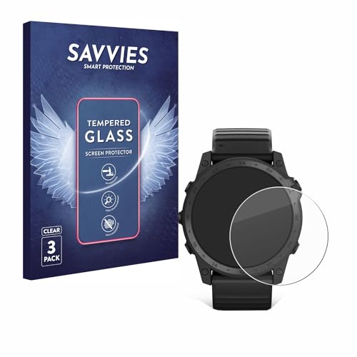 savvies Armoured Glass 3-Pack compatible with Garmin Tactix 7 Pro Ballistics Tempered Glass Screen Protector [Shockproof, 9H Ultra Hard]