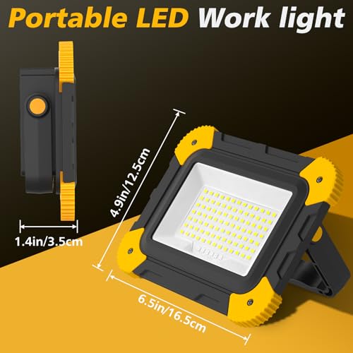 Lumiere Chantier NATPOW Double Éclairage LED Étanche IP65 avec Câble USB