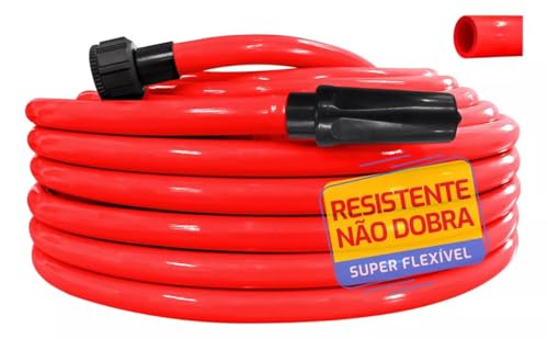 Mangueira Jardim 1/2 X 2mm Quintal 30 Metros Super Flexível Cor Laranja Resistente para maquina de alta pressão uso domestico Não dobra e não amassa