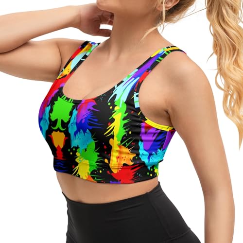 Image of Yoga top Women's Cheerleading Uniform Gym Outfit Running Crop Tops Yoga Shirts Casual Tank Top