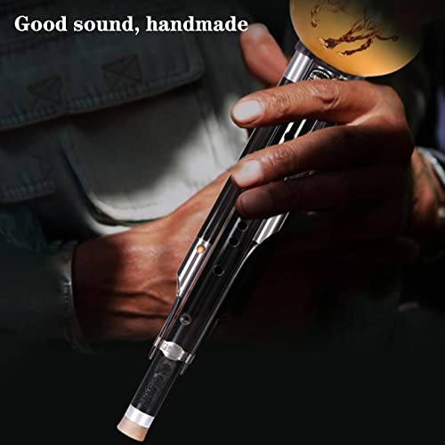 Nine-Hole Black Cucurbit Flute Beginner Stage Performance Hulusi C Flat B Piccolo Musical Instrument Gourd Flute With Piano Case, Lanyard Ebony Sound Pipe (Color : Black, Size : C-Key) #TOP4