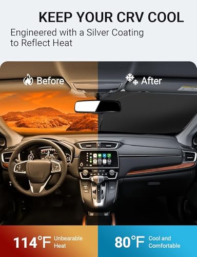Image of Proadsy for Honda CRV 2017-2022 Windshield Sun Shade 4-Layer Foldable Front Sunshade Protector Sun Visor Blocks UV Rays Keep Car Cooler