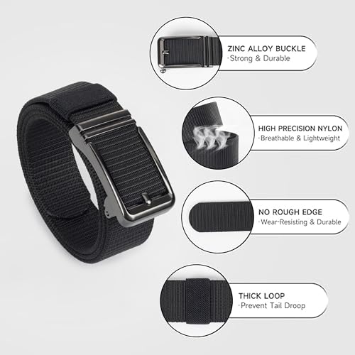 Men's Ratchet-Nylon-Belt Casual Tactica Belt - Golf-Web-Belt Adjustable-Automatic-Buckle No Holes Invisible Belt3