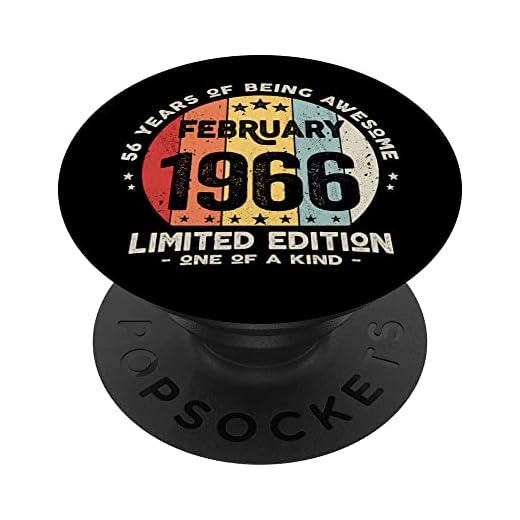 Regalo 56 años Cumpleaños Hombre Mujer - Febrero 1966 PopSockets PopGrip Intercambiable