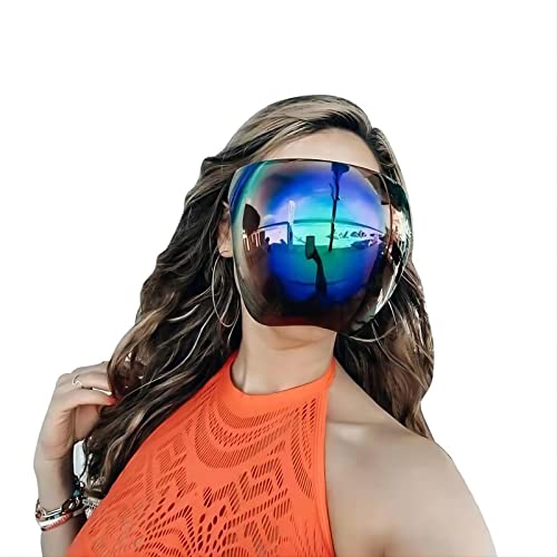 Oversized Full Face Sunglasses - Fashionable Sun Protection Polarized Face Shield,Beach, Outdoor Activities