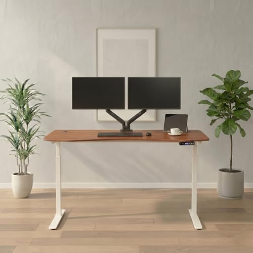 Image of ApexDesk Elite Pro Series Electric Height Adjustable Stand up Desk, Sit Stand Home Office Desk, Computer Desk (RED Apple, 60 inch)