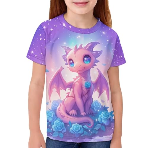 Image of WELLFLYHOM Kids Tshirts Girls Boys Short Sleeve Crewneck Tees Shirts Casual Sport Pullover Tops Size 3-16 Years