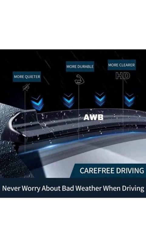 Image of AWB Hybrid Wiper Blades Front + Rear Compatible with Honda BRV (Pack of 3)
