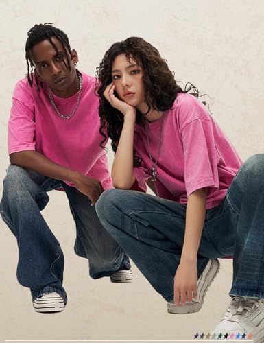 Image of Arssm Men Oversized T Shirts Vintage Tee Loose Fit Short Sleeve Casual Streetwear Baggy Washed Unisex Tops