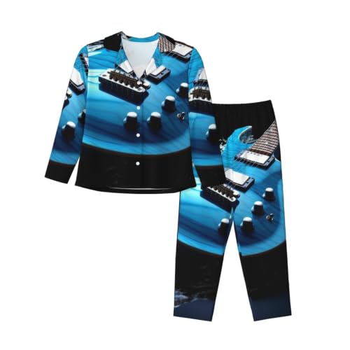 Pyjama classique à manches longues bleu : finis les réveils froids grâce au boutonnage femme