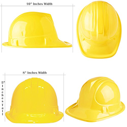 Anapoliz Yellow Construction Hats Toy For Kids Dress Up Theme Party Fun Pack | 12 - Pack #TOP4