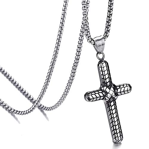 Collier Viking homme pendentif croix ancienne bijoux vintage retro