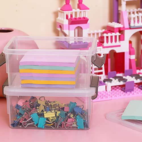Image of Citylife 0.53 QT 10 Packs Small Storage Bins Plastic Storage Container Stackable Box with Lids for Organizing, Clear White