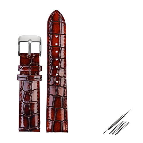 [Ƃ݂] NR_CeNX`CalfskinU[EHb`Xgbv18mm 20mm 22mm̎voh݊̂j̎vANZT[\bhobNu[O[uE(Brown silver,22mm)