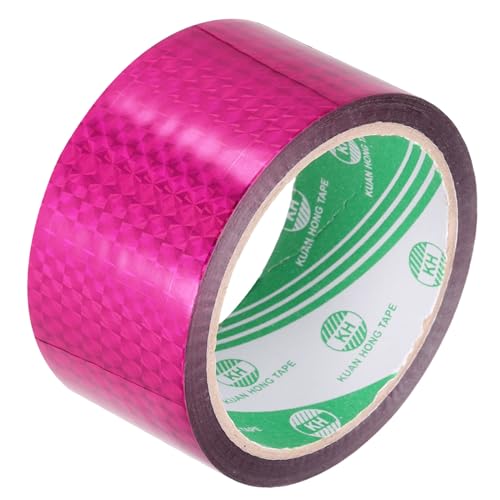 MECCANIXITY Rose Red Check Pattern Metalized Tape 2 Inch x 55 Yards Decor Tape for Detailing Accent Wall, Graphic Arts