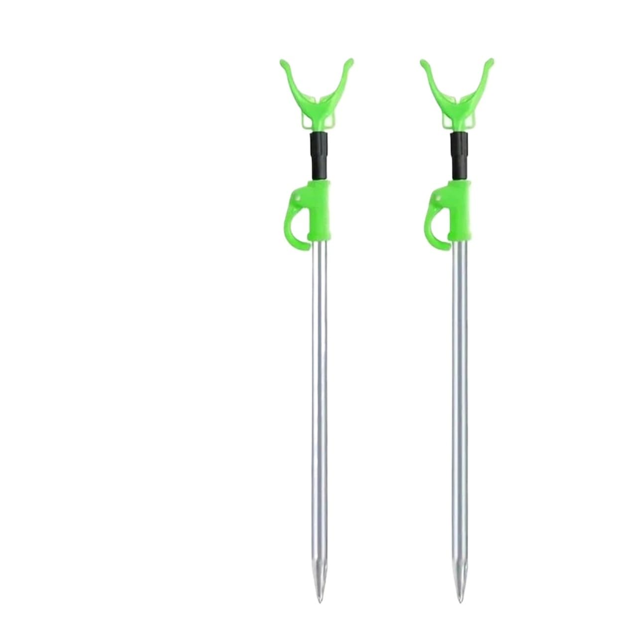 XCTDSVAH Rod Rests Fishing Telescopic & Swivel Y-Shaped Fishing Rod Holder – Aluminum Alloy, For Wild, Reservoir(Green 2pcs)