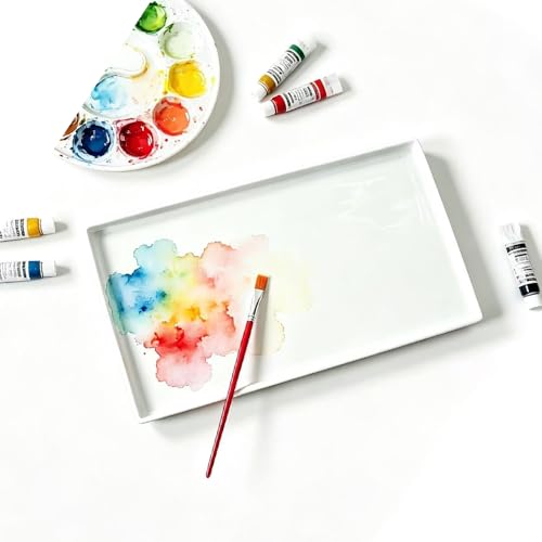 Paleta de pintura rectangular de 12 pulgadas en madera ligera para oleo y acrilico 2