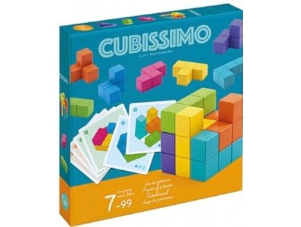 cavernedesjouets Jeu de Patience cubissimo 30 defis - Cube de 7 Pieces en Bois - Set Casse Tete Solo 1 Joueur + Carte Tigre
