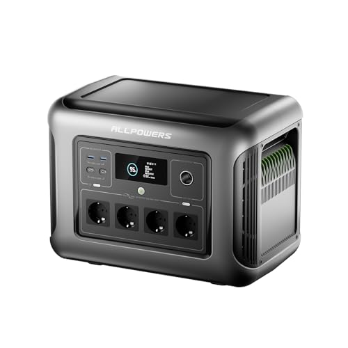 (2025 Nouveau) ALLPOWERS R1500 LITE Centrale électrique portable 1056Wh Batterie LFP 1600W de capacité Sorties CA 80% de Charge en 40 min Fonction UPS...