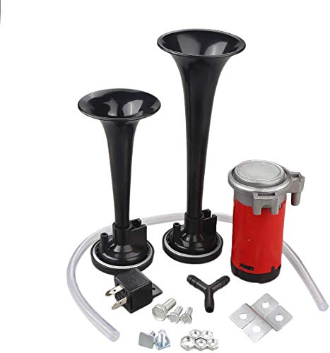 WholeFire Bocina de Coche Universal, Doble Trompeta Bocina de Aire de 12V 178dB, Juego de Bocina de...