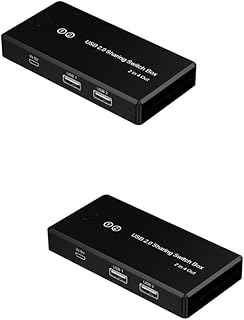 UKCOCO 2pcs 4 computer printers keyboard mouse switch keyboard switch USB printer sharer device switch printer USB 4 port Printer Sharing Switch Manual Printer Sharer Selector usb2