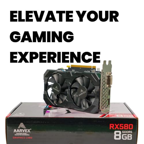 Image of RX580 8GB GDDR5 Graphics Card, 256-Bit PCIe x16 Gaming GPU, Dual Fan Graphics Card with HDMI, DisplayPort & DVI, High Performance Video Card for Gaming, Video Editing & Desktop PC