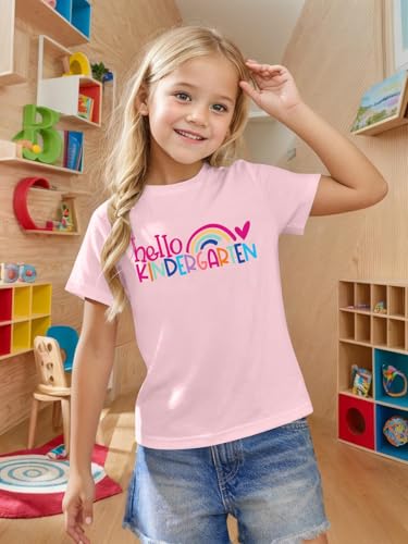Image of Kindergarten Shirt for Girls First Day of Preschool Shirt Back to School T Shirt Summer Short Sleeve 3-7 Years