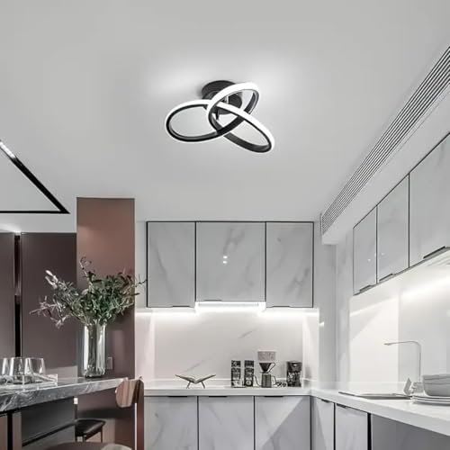 Image of Modern Dimmable LED Ceiling Light | Flush Mount Black Fixture with 3 Color Modes | Adjustable Brightness for Bedroom, Living Room & Dining Room (Ceiling Light (802))