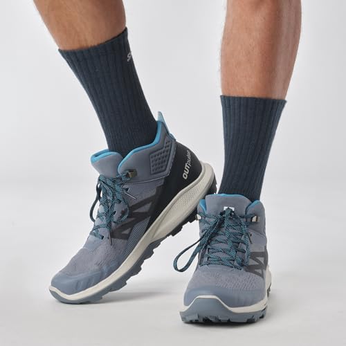 Salomon Men’s Outpulse Mid Gore-Tex, Waterproof Neutral Hiking Shoes - China Blue/Carbon/Lunar Rock - 12.5