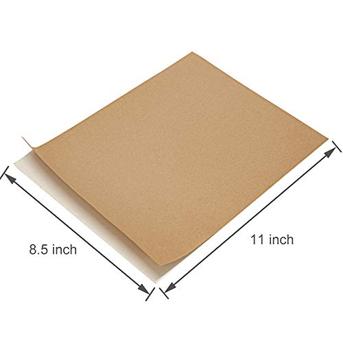 Naturalabel 100 Full Sheets Sticky Printable Brown Kraft Paper Sticker Labels 8.5" X 11" Self Adhesive Labels For Laser & Inkjet Printer #TOP1
