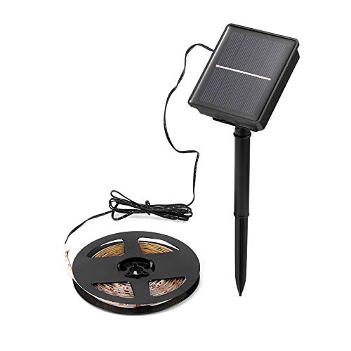 AOZBZ - Striscia LED da 3 m, per esterni, impermeabile, IP65i, 2 modalità, alimentata a energia solare, 90 LED con modalità di controllo intelligente della luce
