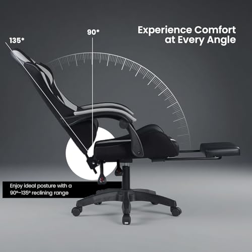 Image of Warrior 2026 Edition Gaming & Office Ergonomic Chair |Vegan Leather| 360 Swivel, High Back 135 Recliner | Adjustable Height & Linkage Armrest| Lumbar Support, 3 Year Warranty, Light Grey
