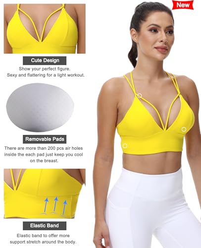 Image of MotoRun Bralettes for Women, Strappy Sports Bra Push up Bralette Sexy Bras Rave Top