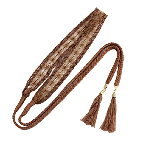 FAIRYGATE Chain Waist Belts for Dress Gift Women Braided Belt Skinny Woven Waist Rope Belt Double Tassels Chain Belt for Skirt Dress - Image 4