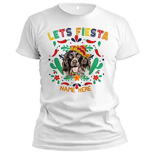 Maglietta Uomo Cinco De Mayo Let's Fiesta English Springer Spaniel Mexican Holiday T-Shirt Sportiva Uomo Estive Uomo Maglietta Running Traspiranti Abbigliamento da Lavoro, per Giornaliero, M