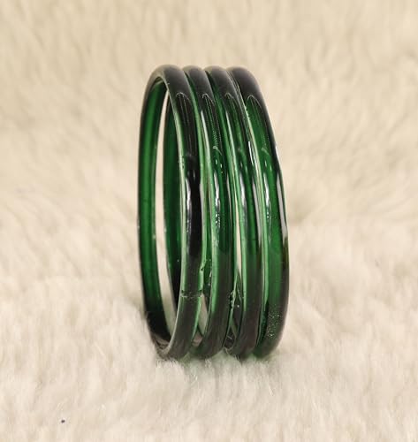 Image of STYOLLO Viral Jelly Plain Transparent Glass Kada Set For Women & Girls | Kanch Kada For Girls | Daily Ethnic Traditional Jewelry | Glossy Classic Fashion Kangan For Wedding, Festive & Parties - Set Of 4
