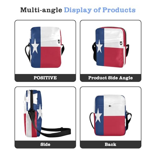 Texas State Flag Blue Red men's messenger bag shoulder bag men Casual Purse Adjustable Strap for Travel outdoor sports4