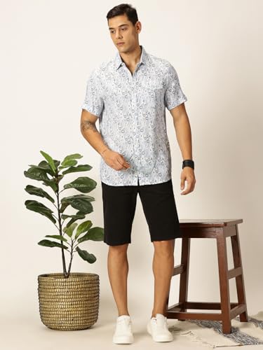 Image of Thomas Scott Men's | Printed | Half Sleeve | Regular Fit | Rayon | Spread Collar | Casual Shirt