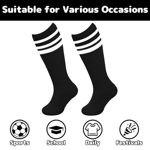 Image of Olreco 1 Pack Toddler Kids Youth Soccer Socks Girls Boys Baseball Socks Youth Knee High Softball Football Accessories Cotton