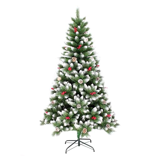 AUTOYSUR Christmas Tree Small Pine Needles Artificial Christmas TreesXmas Holiday Tree for Home and Office Small Spaces Easy Assembly Metal Stand (EC139 150cm 450 Branch)